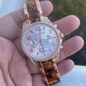 Michael Kors Gold and Tortoiseshell Women's Watch